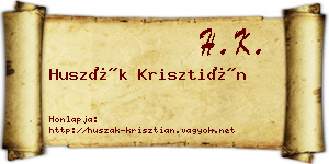 Huszák Krisztián névjegykártya